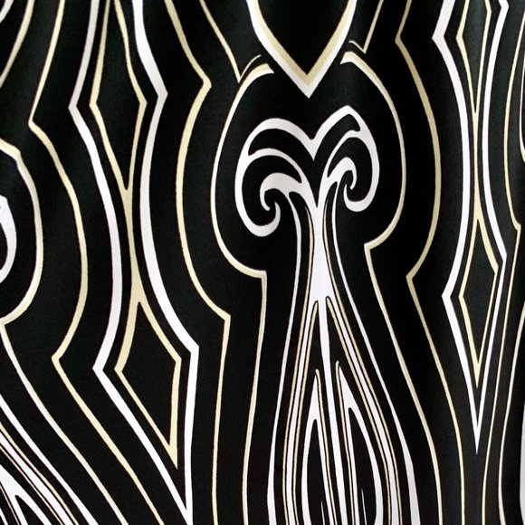 White House Black Market Geometric Sleeveless Black White Tan Shift Dres… - Picture 8 of 10